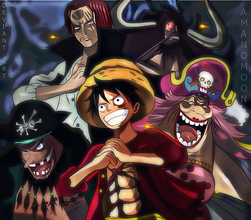 One Piece Charlotte Linlin Kaido Marshall D Teach Monkey D Luffy Shanks, one-piece, anime, HD wallpaper
