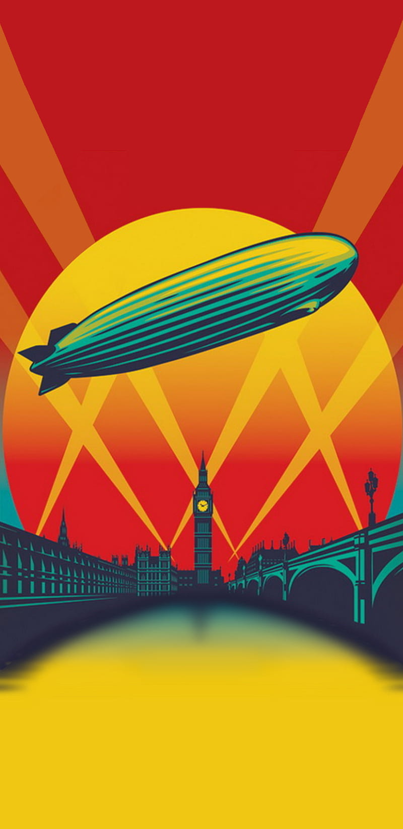 Led Zeppelin Sunrise, light, london, londre, orange, rise, sun, tames, yellow, HD phone wallpaper