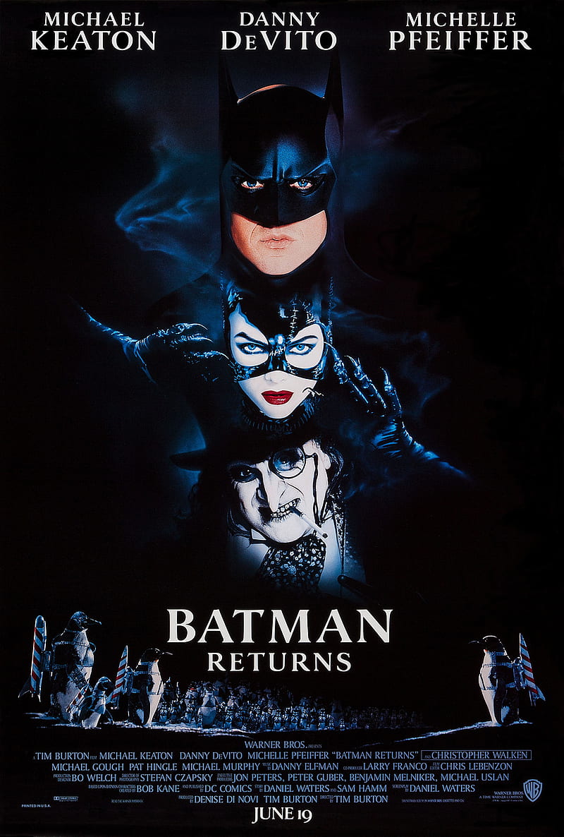 Batman Returns , movie, poster, tim burton, catwoman, HD phone wallpaper