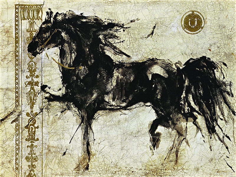 Lepa Zena - Horse F2, art, marta gottfried, gottfried, painting, equine, lipizzan, horse, artwork, HD wallpaper