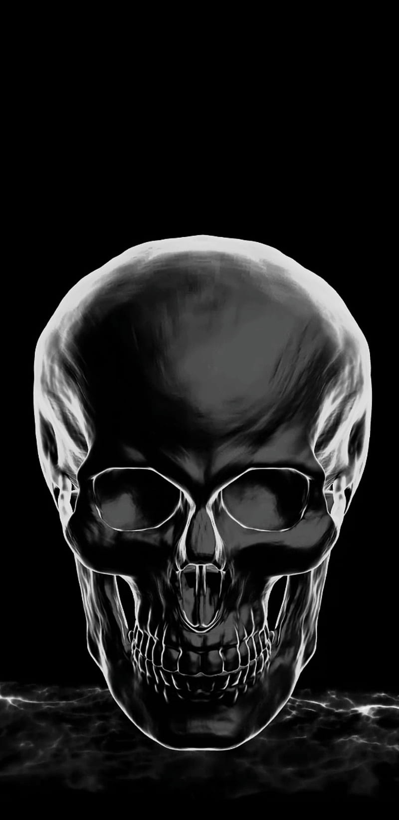 Glass Skull, black, HD phone wallpaper