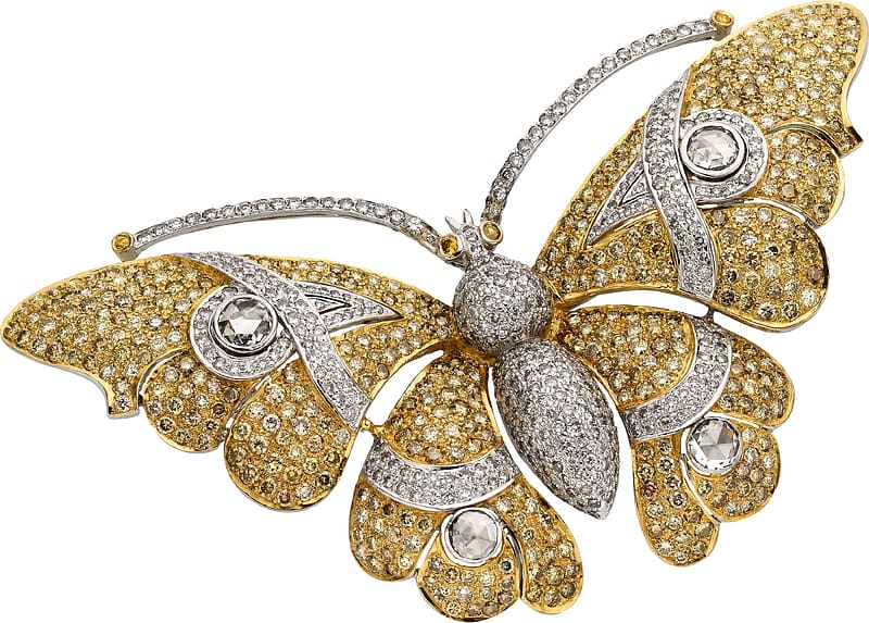 Butterfly, brooch, brosa, aur, fluture, diamond, gold, jewel, diamant, brilliant, HD wallpaper
