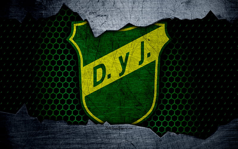 Defensa y Justicia Superliga, logo, grunge, Argentina, soccer, football club, metal texture, art, Defensa y Justicia FC, HD wallpaper