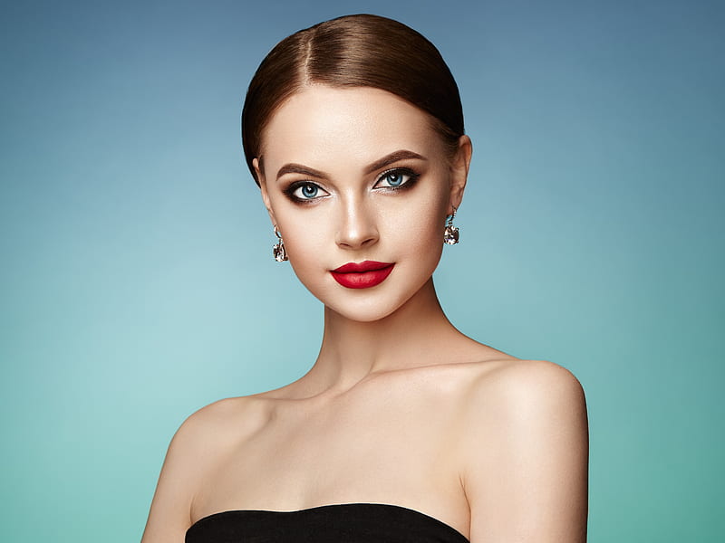 ლ, Model, Girl, Face, Lipstick, HD wallpaper
