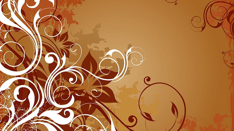Floral Grungy Autumn, autumn, grunge, graphics, vector, floral, HD wallpaper