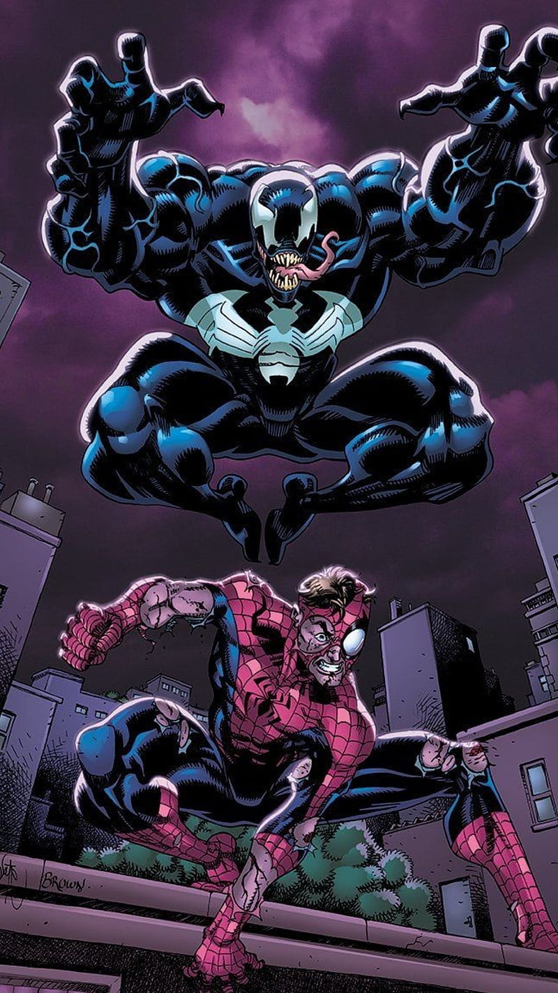 Venom VS Spiderman, comic, marvel, HD phone wallpaper | Peakpx