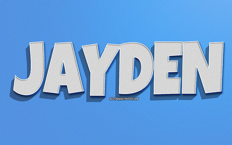 Jayden, blue lines background, with names, Jayden name, male names, Jayden greeting card, line art, with Jayden name, HD wallpaper