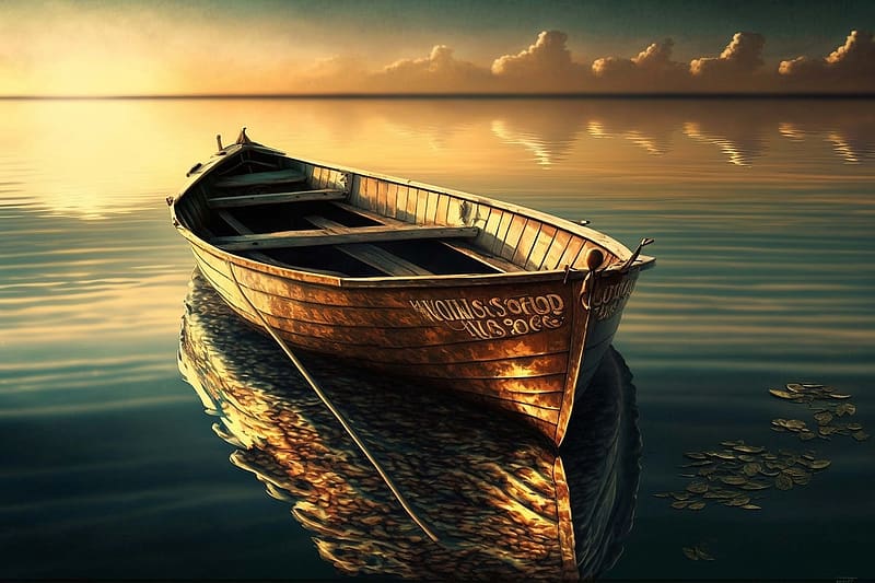 Rowing boat, horizont, evezo csnak, tenger, hajo, HD wallpaper