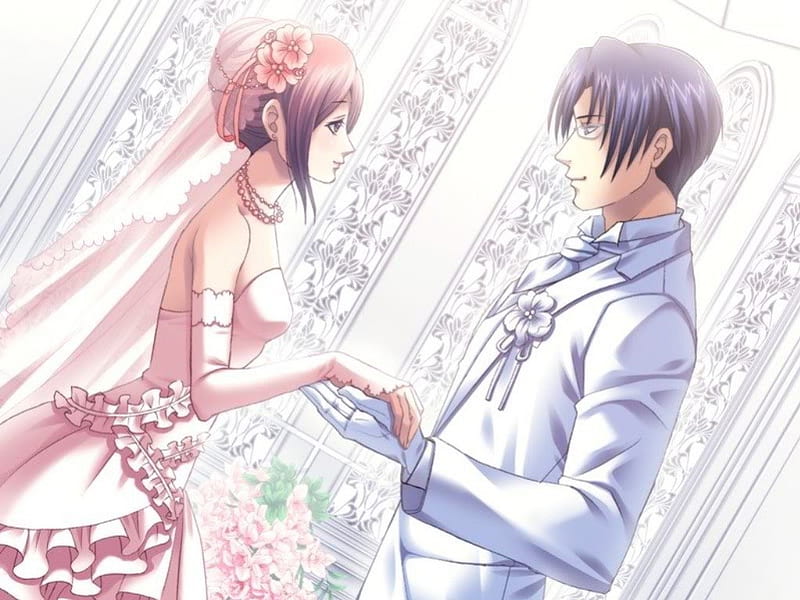 Groom and Bride standing near altar Anime character digital wallpaper HD  wallpaper  Wallpaper Flare