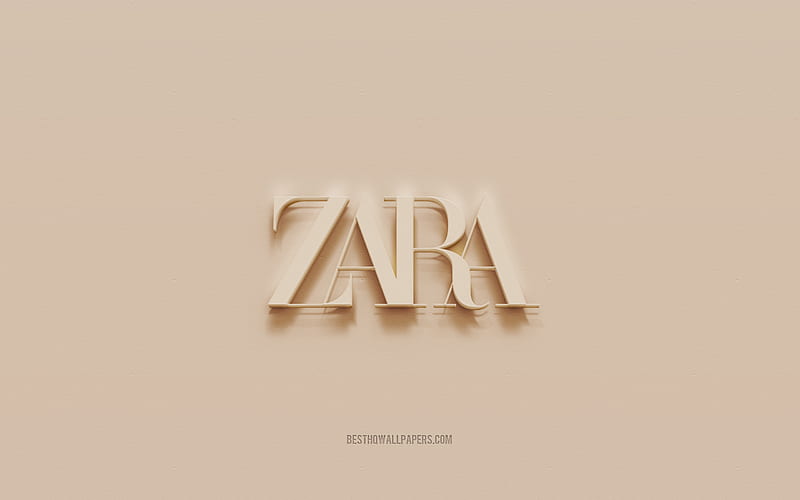 Zara logo, brown plaster background, Zara 3d logo, brands, Zara emblem, 3d art, Zara, HD wallpaper