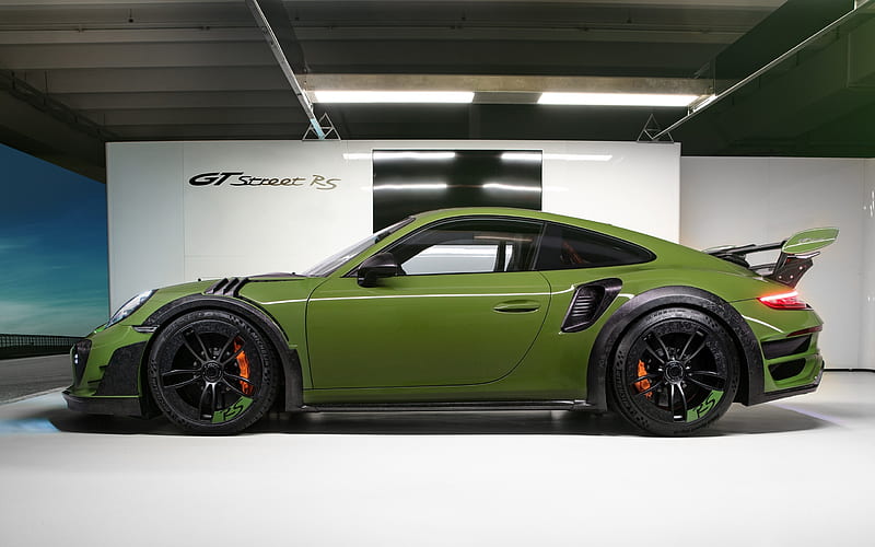 Porsche 911 GT-R RS, side view, carros, porsche 911, green cars, vehicles, HD wallpaper