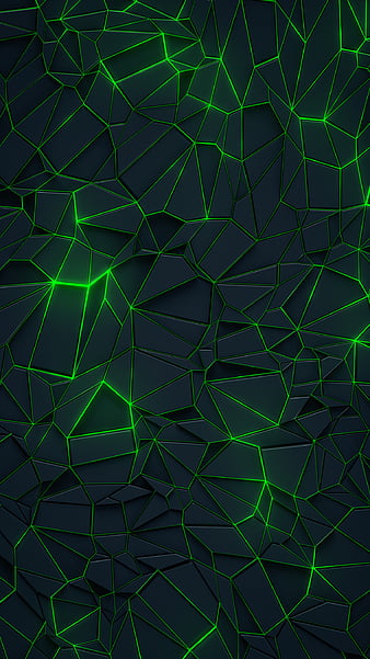 D12u Green Neon Edge, black, lines dark, HD phone wallpaper | Peakpx
