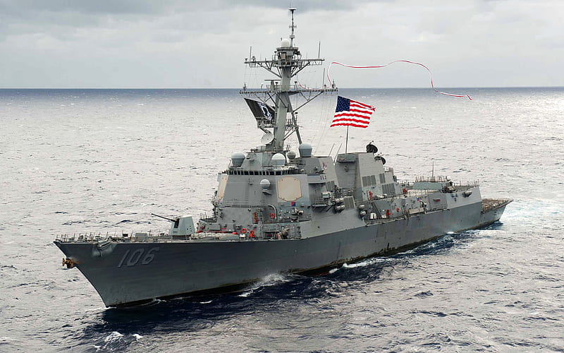 Destroyer, USS Arleigh Burke, DDG-51, US Navy, warships, USA, Arleigh Burke Class, HD wallpaper