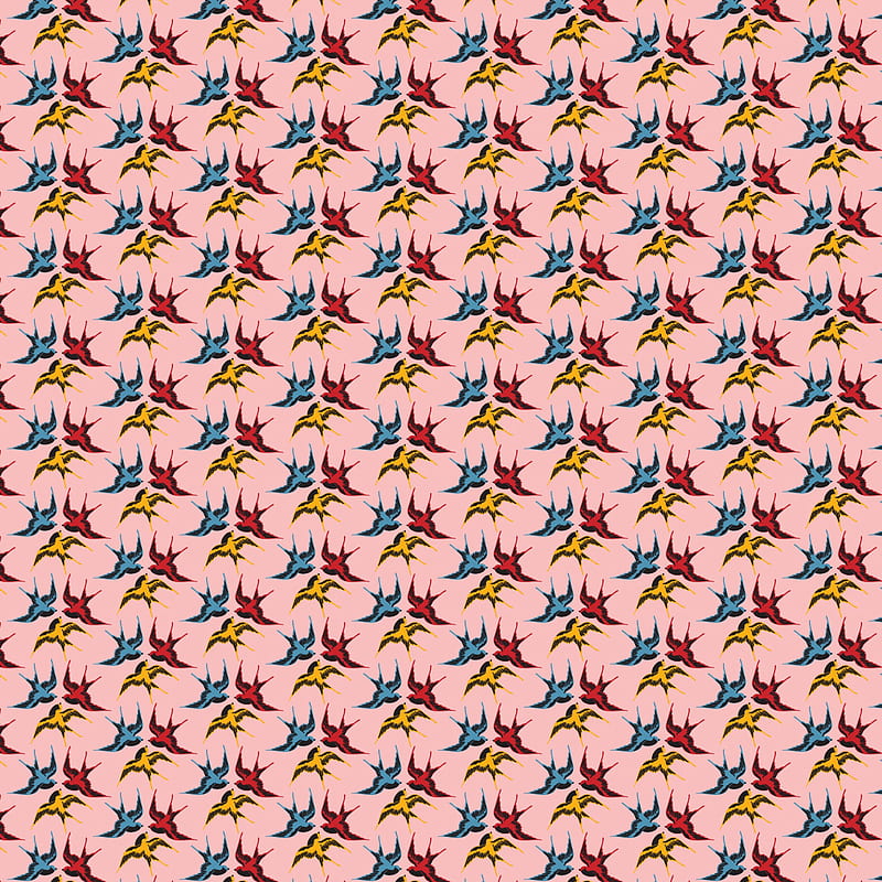 pattern, birds, swallows, colorful, flight, HD phone wallpaper