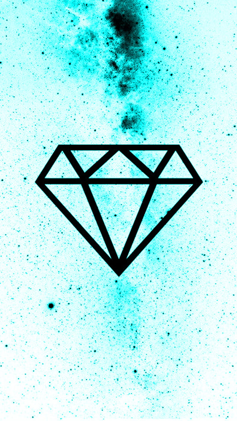 Diamante, blue, diamond, diamonds, galaxy, triangle, HD phone wallpaper