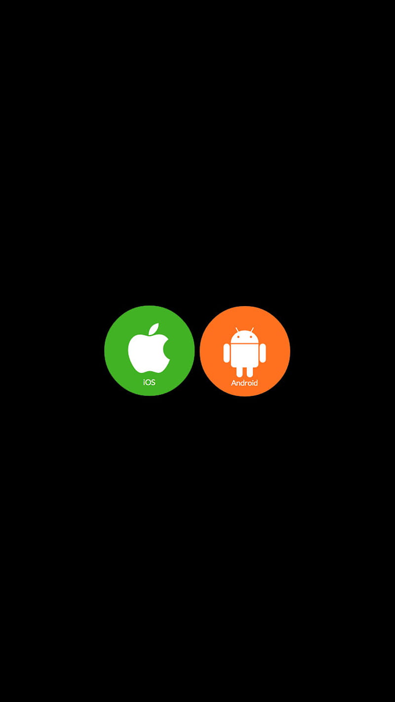 IOS Android Dark, amoled, android vs ios, black, HD phone wallpaper
