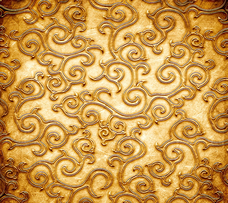 Gold Ornament, grunge, pattern, texture, HD wallpaper
