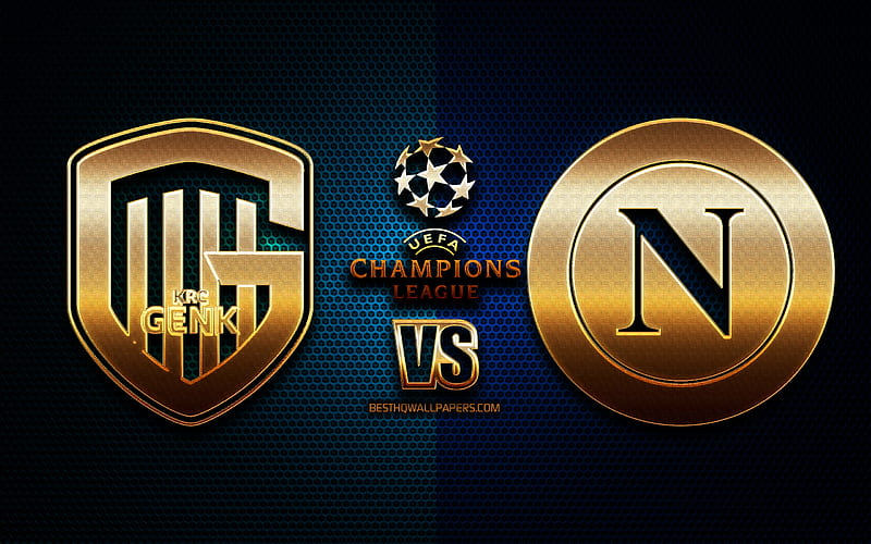 Genk vs Napoli, Group E, UEFA Champions League, season 2019-2020, golden logo, Genk FC, Napoli FC, UEFA, Genk FC vs Napoli FC, HD wallpaper