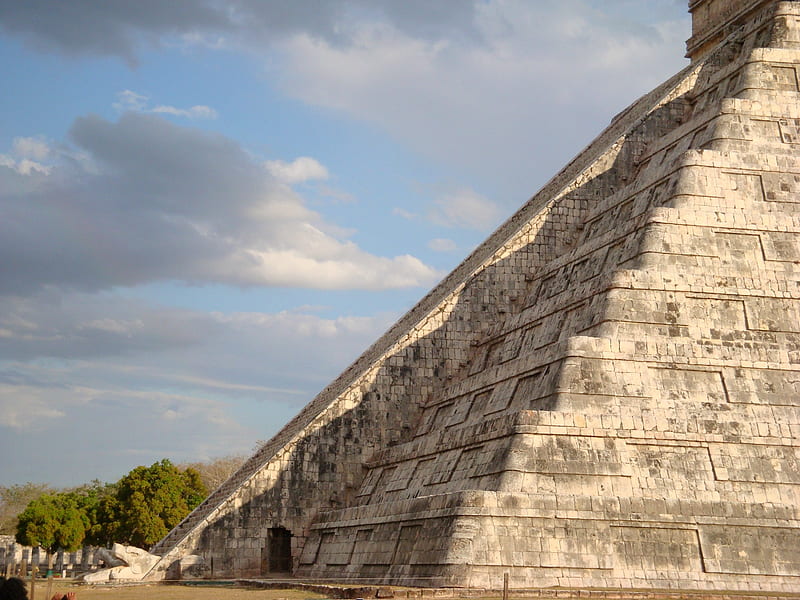 Equinox at Chichen itza Pyramid, Mexico, mexico, pyramid, snake, equinox, HD wallpaper