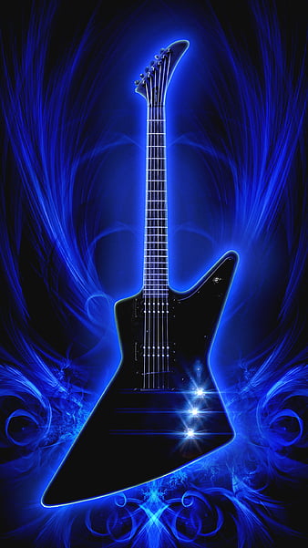 Blue black guitar, abstract, dark, music, musician, smooth, trippy, HD  phone wallpaper | Peakpx