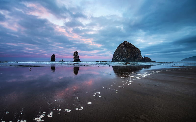 Cannon Beach Oregon, beach, rocks, oregon, water, nature, cannon beach ...