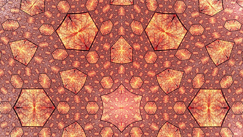 crystals, fractal, glow, shapes, abstract, HD wallpaper