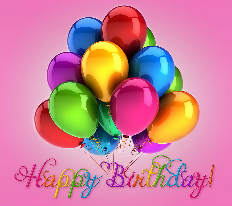 Happy Birtay, balloons, birtay, colorful, happy, HD wallpaper