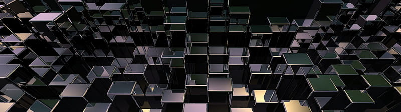 Abstract Cubes, 3D, Cubes, Abstract, Dual Monitor, HD wallpaper