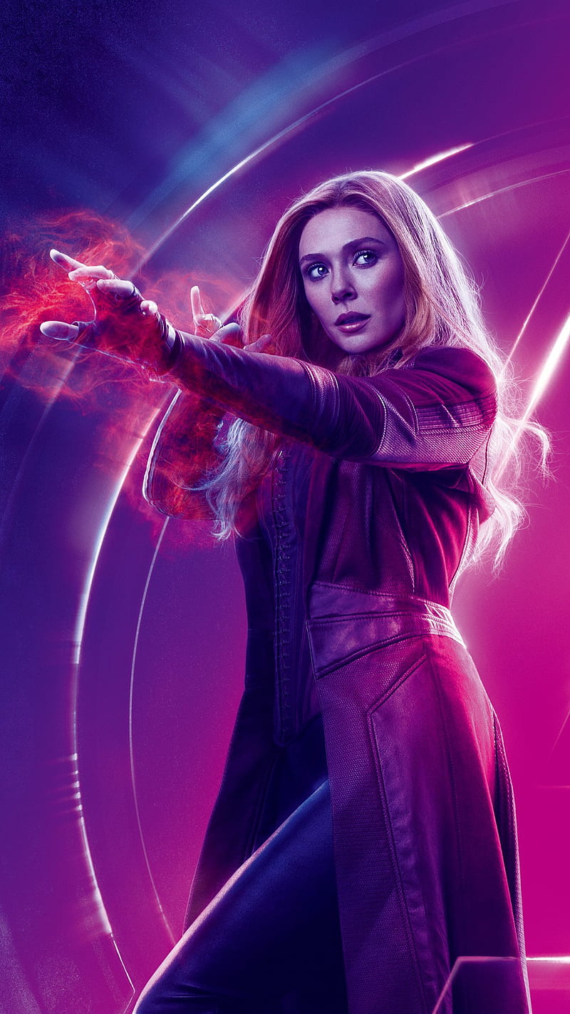 Elizabeth Olsen, avengers, infinity war, scarlet witch, HD phone wallpaper
