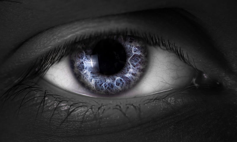 spojrzenie, oko, wzrok, niebieski, kolor, HD wallpaper