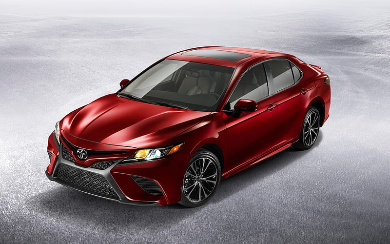 Toyota Camry, SE, 2018 business class, sedan, new red Camry, Japanese cars, Toyota, HD wallpaper