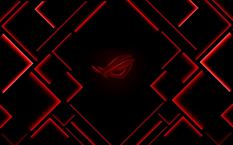ASUS ROG , Ambient lighting, Red lighting, Dark background, Technology, Omen Black and Red, HD wallpaper