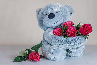 Beautiful Lovely Teddy Bear Roses Gift Stock Photo 1120715189