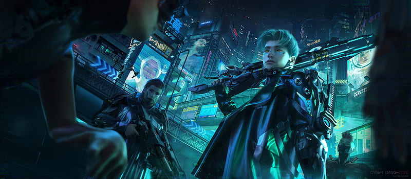 Futuristic Cyberpunk Team, HD wallpaper