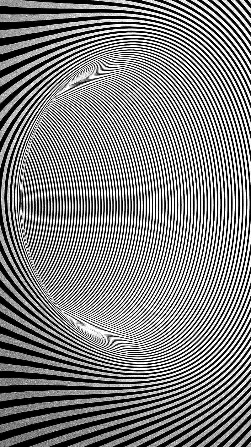 Tunnelvision, black, bw, lines, striped, tunnel, white, HD phone wallpaper