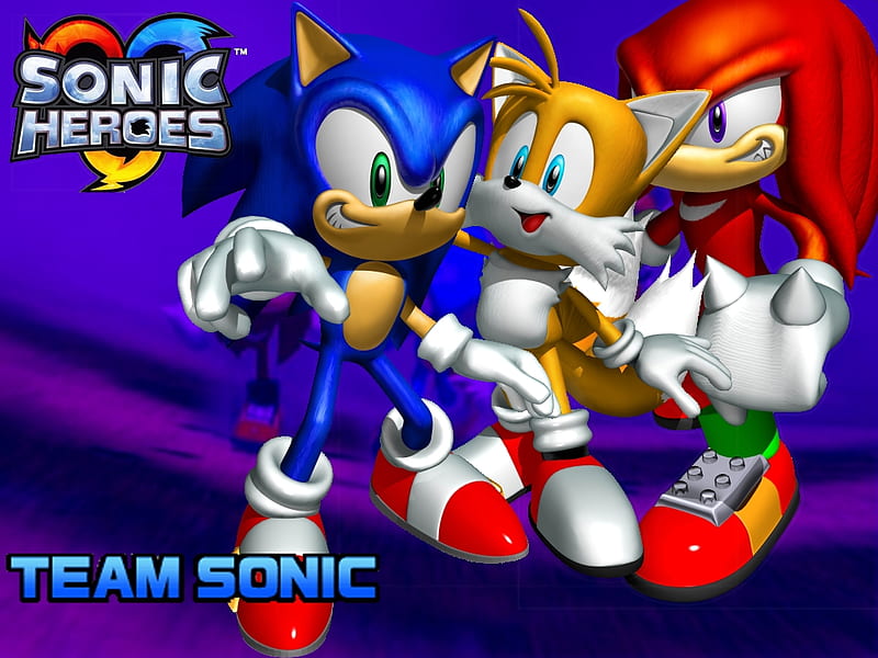 Sonic Heroes: Team Sonic, knuckles, sonic, tails, team, HD wallpaper