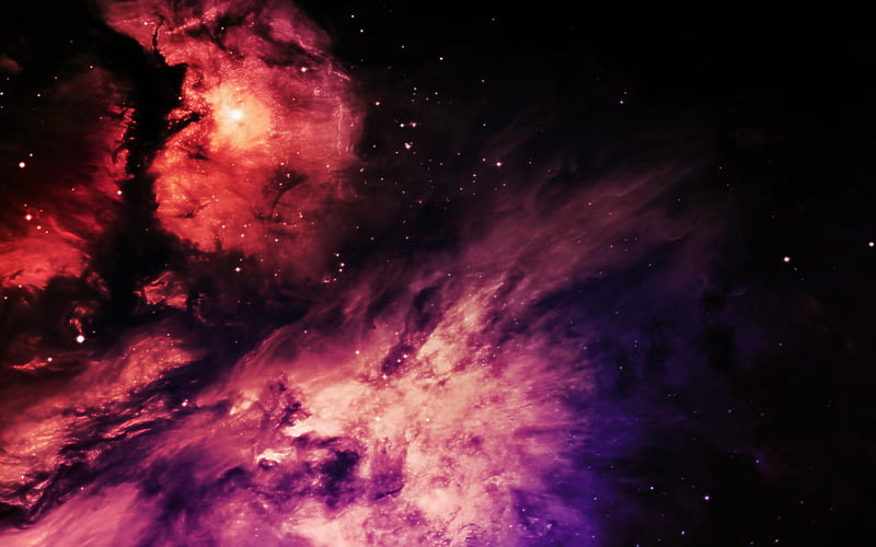 Dark Nebulae, red, purple, nebula, orange, dark, black, shit, galaxy, HD wallpaper