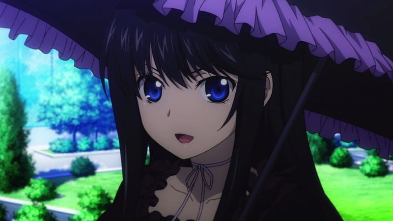 Black Hair Blue Eyes, natsuki, strike The Blood, Hime, Strike, Blood, cg  Artwork, cool, Hime cut, hairstyle