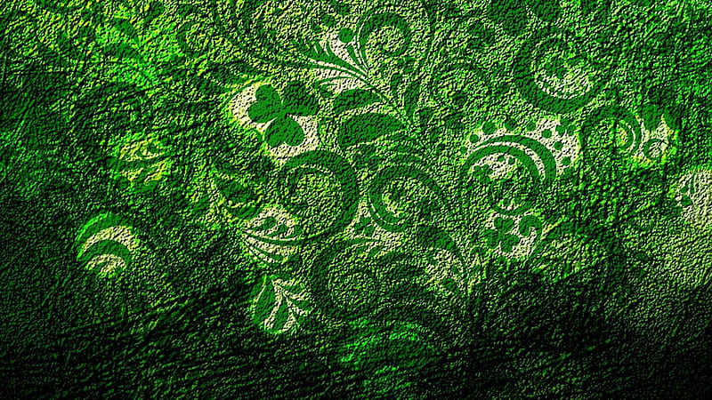 Drawing Of Flowers With Leaves On Wall St. Patrick's Day, HD wallpaper