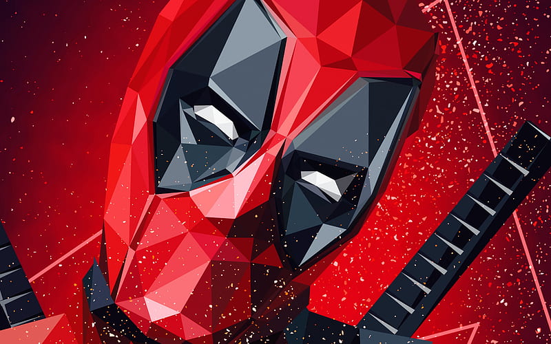 Deadpool, polygon style, art, superhero, portrait, Marvel, HD wallpaper |  Peakpx