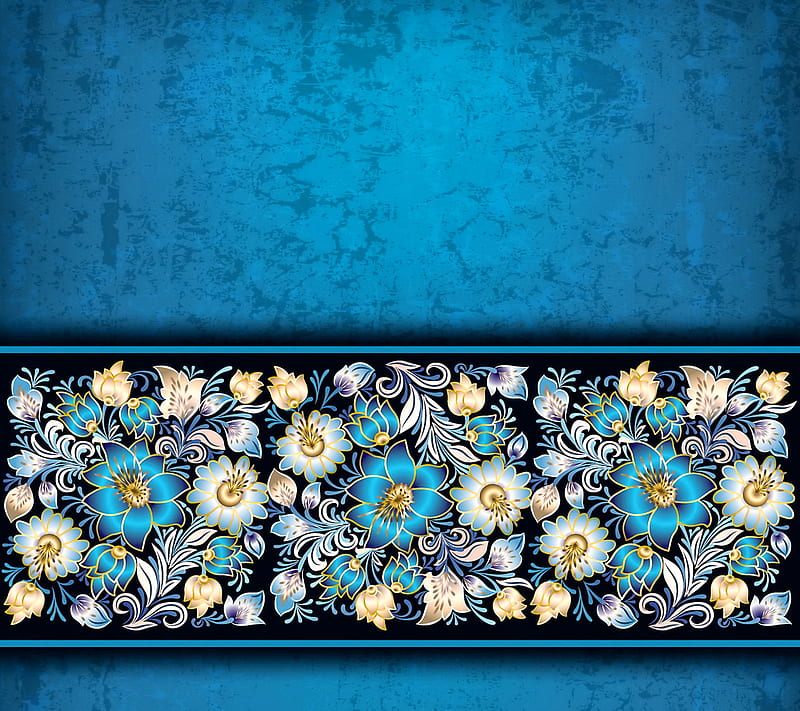 Floral Pattern, blue, HD wallpaper