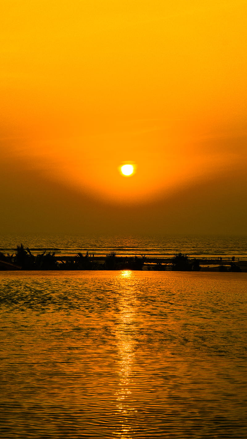 sunset, bangladesh, beach, coxs bazaar, sea, HD phone wallpaper