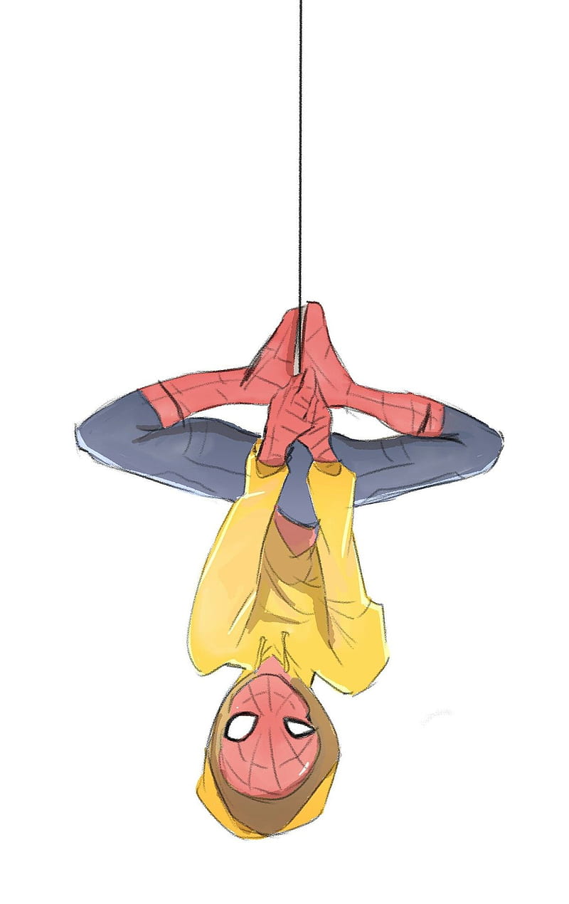 Spiderman, marvel, upside down, comic, hero, anime, drawing, HD phone  wallpaper | Peakpx