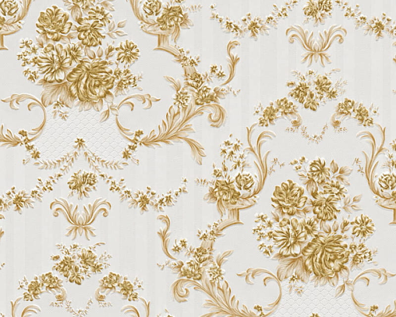 A.S. Création «Baroque, Gold, Metallic, White» 765796, HD wallpaper