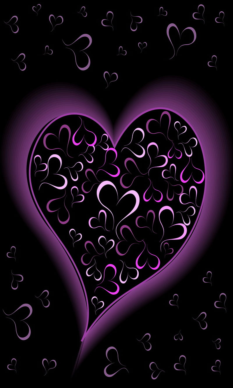 Glowing Heart, abstract, purple, HD phone wallpaper | Peakpx