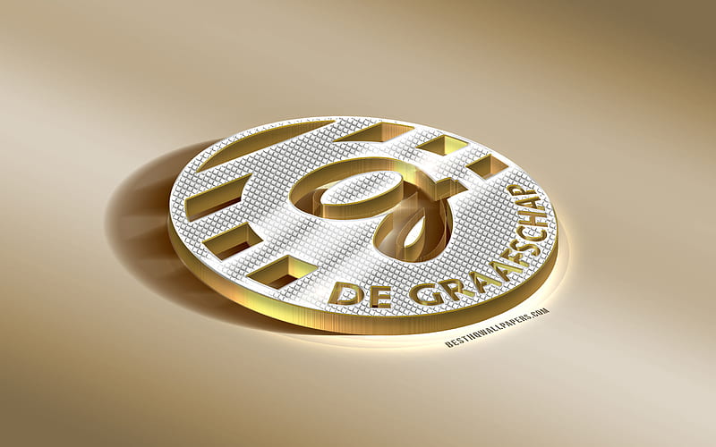 De Graafschap, Dutch football club, golden silver logo, Doetinchem, Netherlands, Eredivisie, 3d golden emblem, creative 3d art, football, HD wallpaper