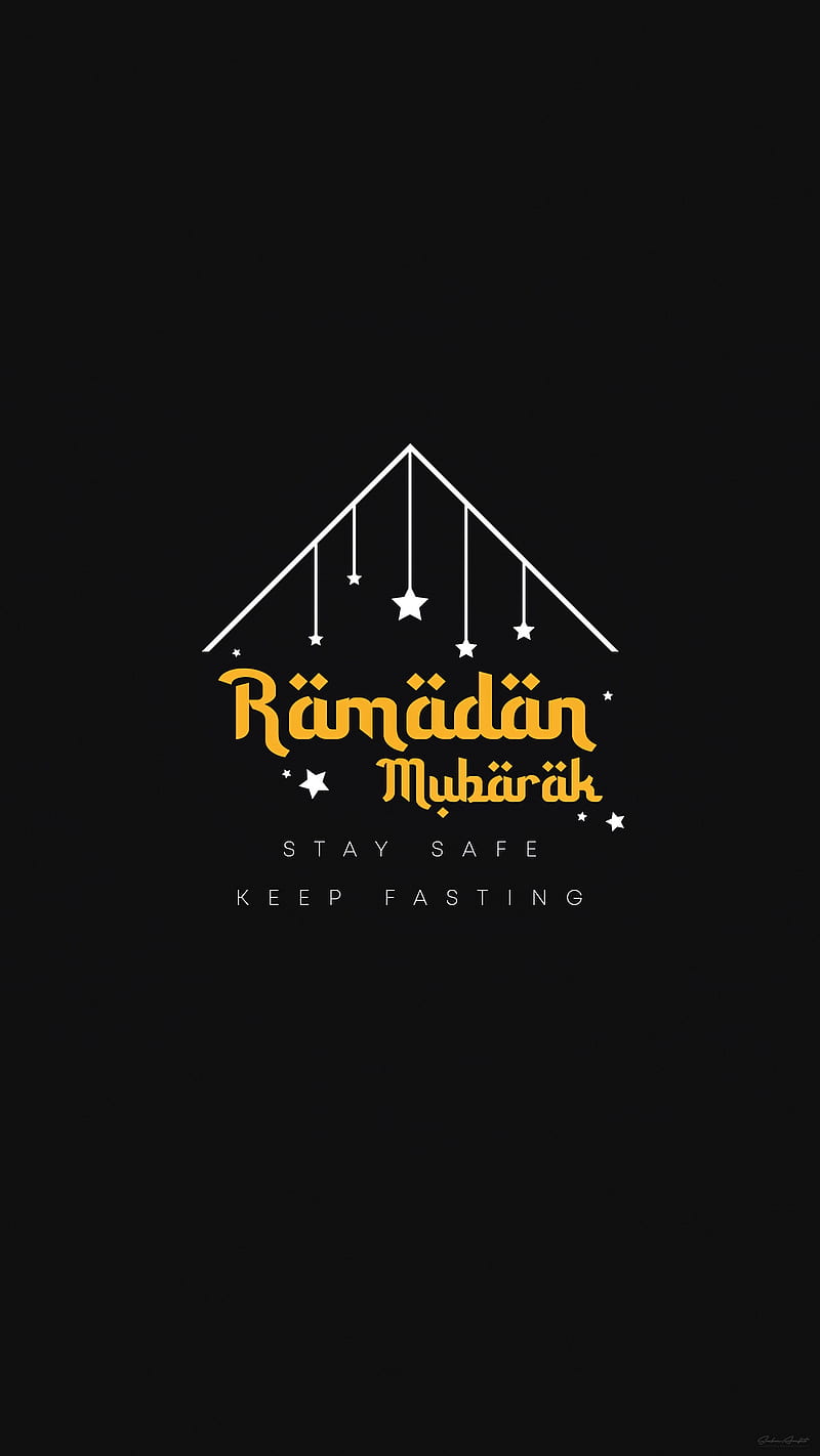 Ramadan Mubarak, dark, Islam, Roja, Typo World, black, HD phone wallpaper