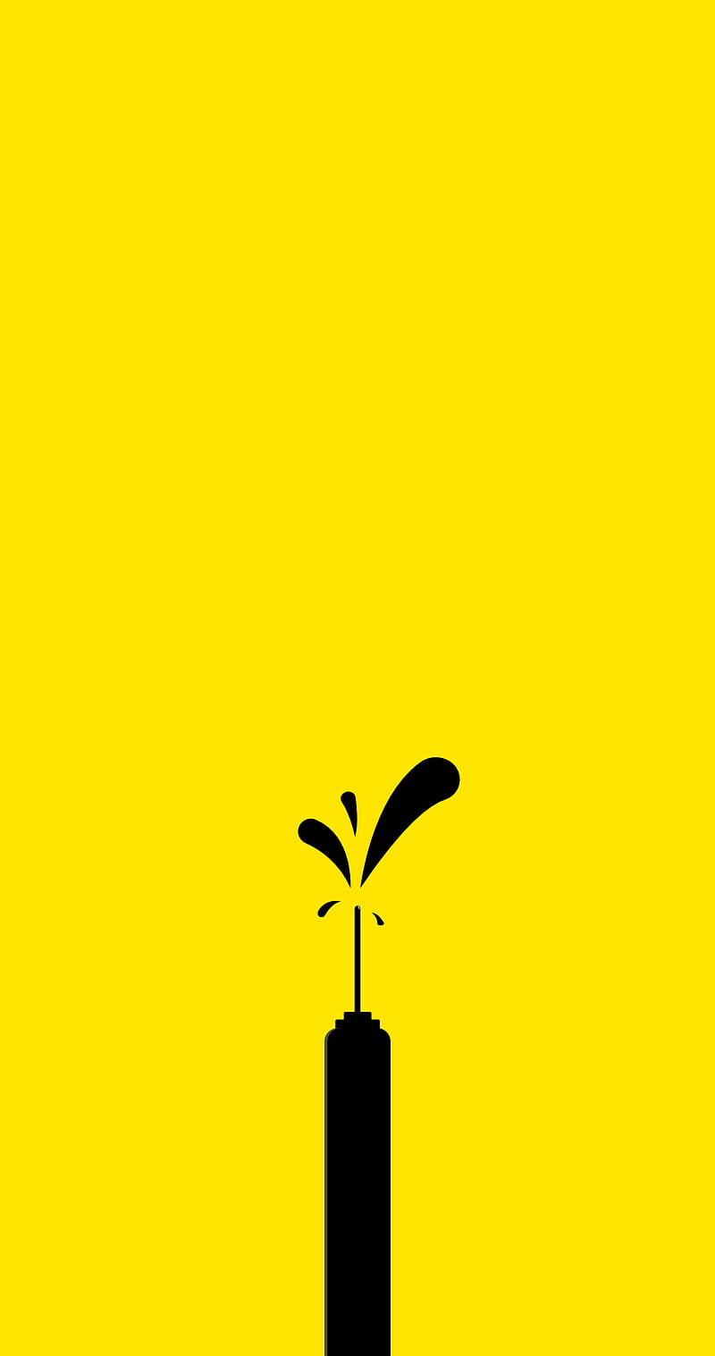 Pen Squirt, affinity design, black and yellow, desenho, flat, pen, silhouette, HD phone wallpaper