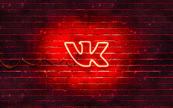 Vkontakte red logo red brickwall, Vkontakte logo, social networks, VK logo,  Vkontakte neon logo, HD wallpaper | Peakpx