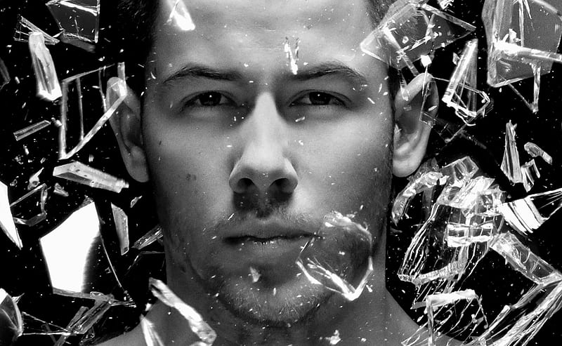Nick Jonas Monochrome, nick-jonas, music, male-celebrities, monochrome, black-and-white, HD wallpaper